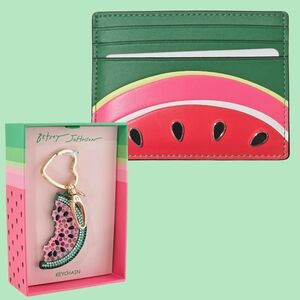Kate Spade Card Holder Card Case Watermelon & Betsey Johnson Watermelon Keychain